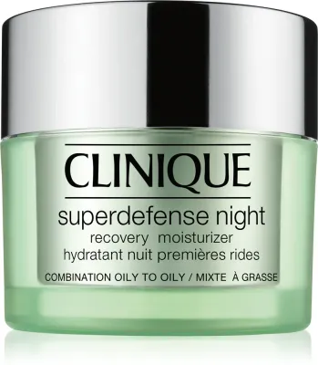 Clinique Superdefense Night Recovery Moisturizer - Увлажняющий крем против морщин на ночь для жирной и комбинированной кожи, 50 мл