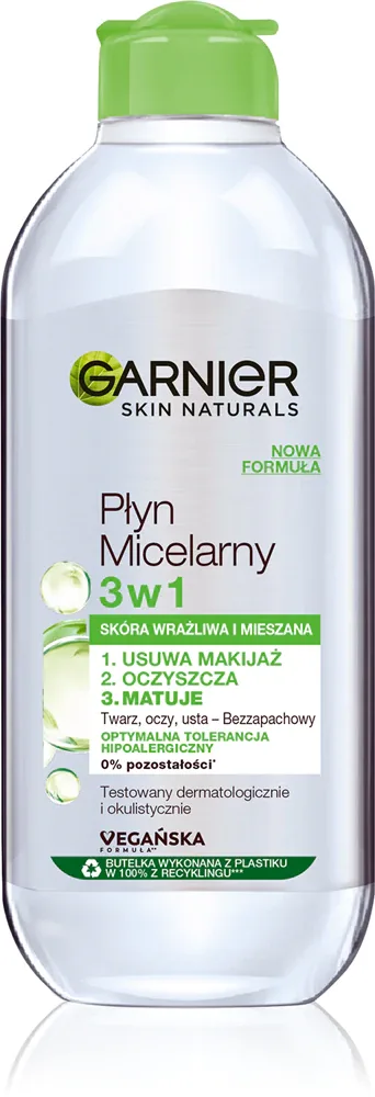 Garnier Skin Naturals Płyn Micelarny 3w1 - Мицеллярная вода для комбинированной и чувствительной кожи, 400 мл
