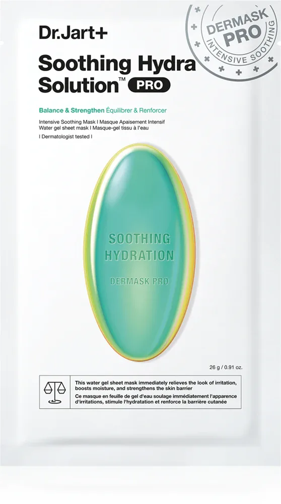 Dr. Jart+ Soothing Hydra Solution Intensive Soothing Mask - Регенерирующая увлажняющая маска для лица, 26 г