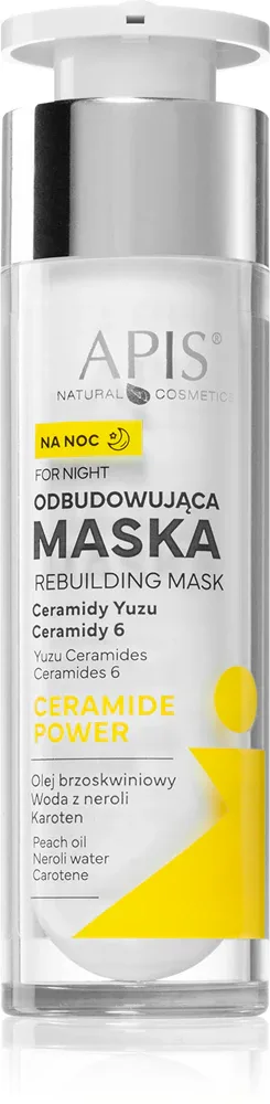 Apis Natural Cosmetics Ceramide Power - Регенерирующая кремовая маска для лица на ночь с керамидами, 50 мл