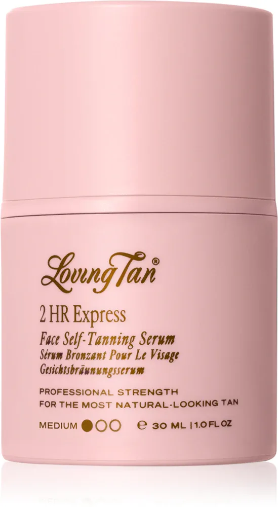 Автозагар для лица Loving Tan 2 HR Express с гиалуроновой кислотой и маслом жожоба, 30 мл, оттенок Medium