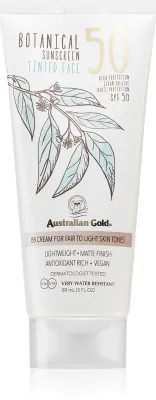 Australian Gold Botanical Tinted Face - Тонирующий защитный крем, 88 мл, оттенок SPF 50 Fair To Light