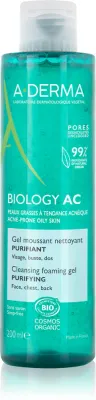 A-Derma Biology AC - Пенящийся гель для очищения жирной и комбинированной кожи, 200 мл