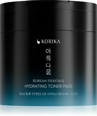 KORIKA Korean Heritage Silk & 8 Types of Hyaluronic Acid Hydrating Toner Pads - Очищающие влажные ватные диски, 70 шт