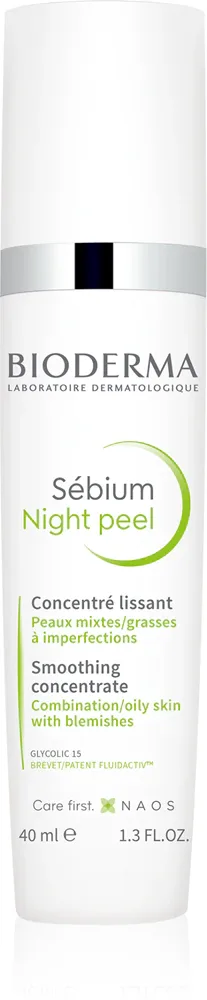 Bioderma Sebium Night Peel - Сыворотка для лица, разглаживающая и отшелушивающая, против несовершенств кожи, 40 мл