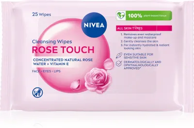 NIVEA MicellAir Rose Touch - Очищающие мицеллярные салфетки для лица, 25 шт