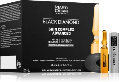 MartiDerm Black Diamond Skin Complex Advanced - Ампулки для уставшей кожи лица, 30 мл