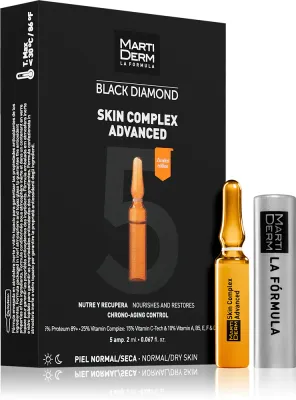 MartiDerm Black Diamond Skin Complex Advanced - Ампулки для уставшей кожи лица, 5 мл
