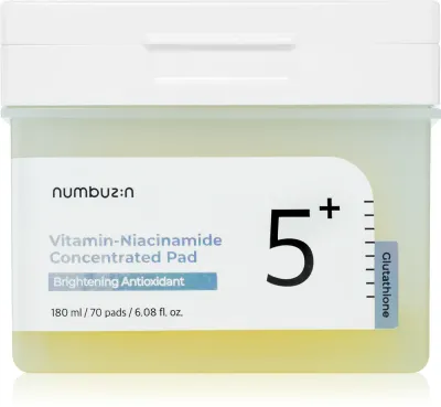 Numbuzin No. 5 Glutathione Vitamin Concentrated Toner Pad - Тоник для лица для осветления и увлажнения, 70 шт