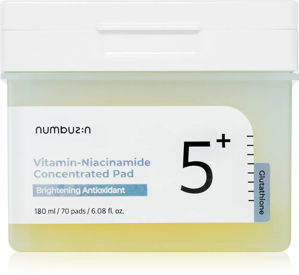 Numbuzin No. 5 Glutathione Vitamin Concentrated Toner Pad - Тоник для лица для осветления и увлажнения, 70 шт