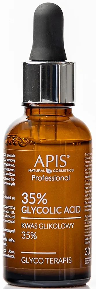 Apis Natural Cosmetics TerApis 35% Glycolic Acid - Сыворотка для лица, разглаживающая и отшелушивающая, регенерирующая и обновляющая кожу, 30 мл