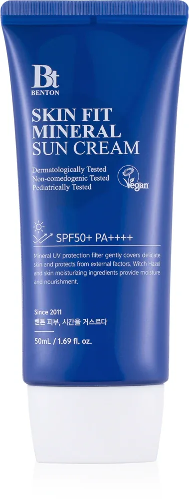 Benton Skin Fit Mineral - Минеральный флюид для загара лица SPF 50+, 50 мл
