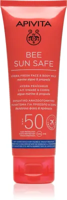 Apivita Bee Sun Safe Hydra Fresh Milk SPF50 - Молочко для загара для лица и тела SPF 50, 100 мл