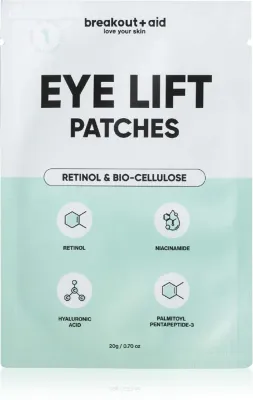 breakout + aid Eye Lift Patches - Маска для глаз с ретинолом, против морщин, 4 шт
