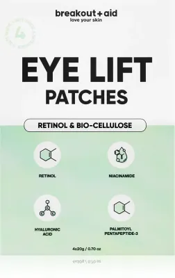 breakout + aid Eye Lift Patches - Маска для глаз с ретинолом, против морщин, 4 шт, 4 шт