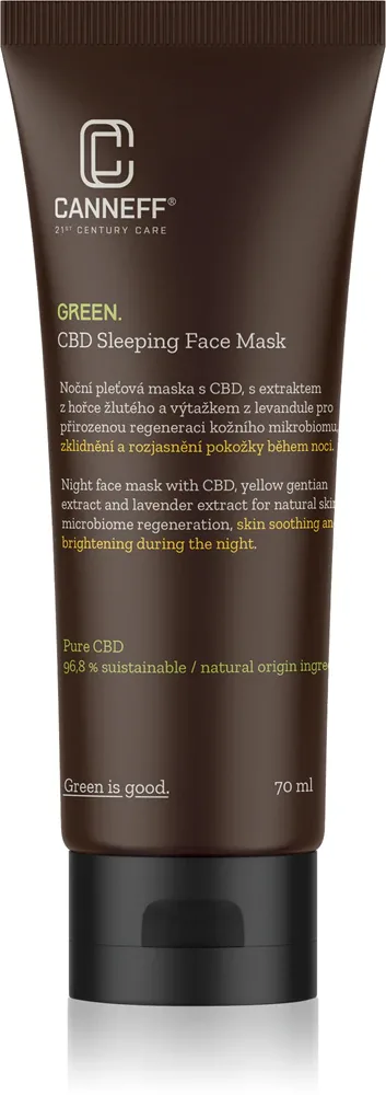Canneff Green CBD Sleeping Face Mask - Успокаивающая ночная маска для лица