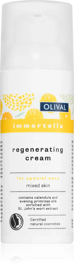 Olival Immortelle Regenerating Cream - Крем для лица восстанавливающий для жирной и комбинированной кожи, 50 мл