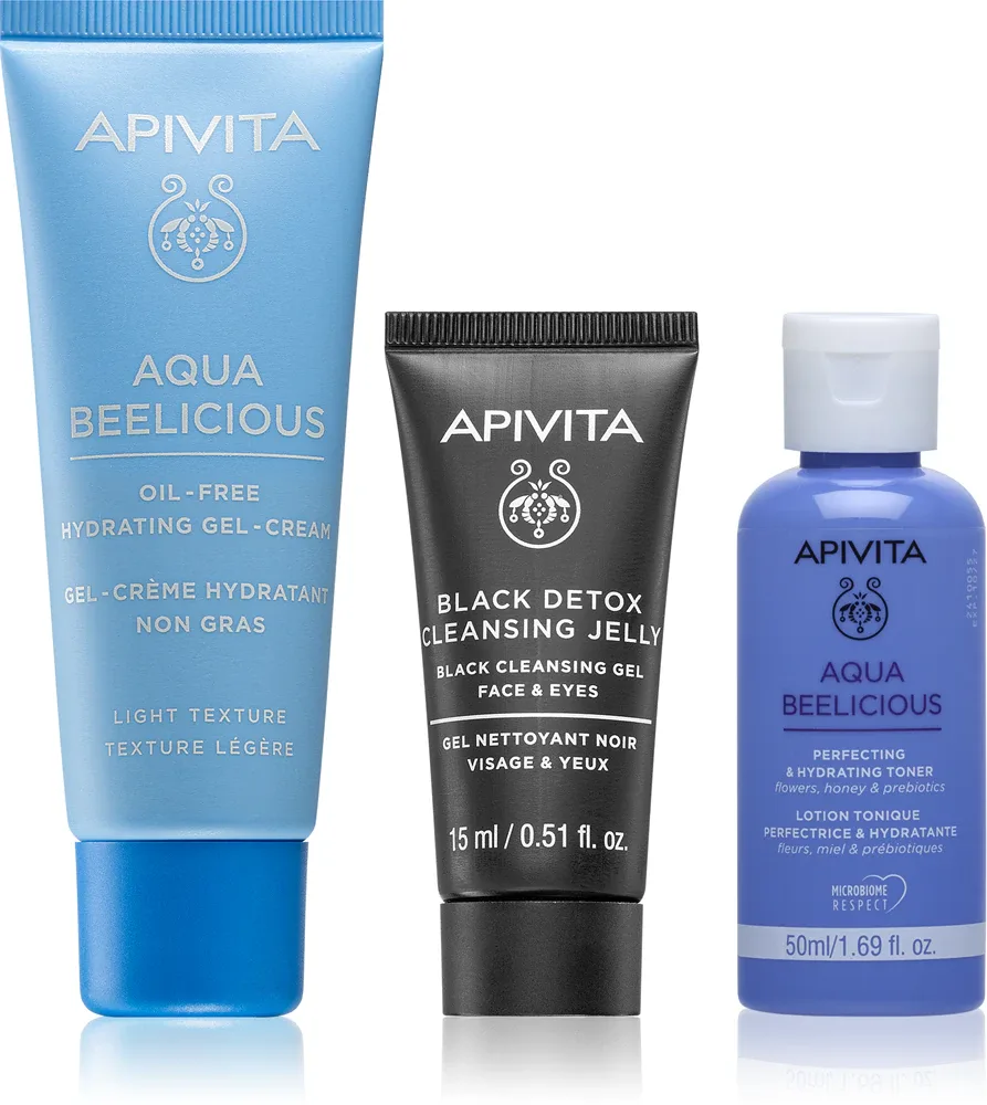 Apivita Aqua Beelicious Hydrating & Refreshing Routine Set - Набор для ухода за кожей лица для осветления и увлажнения, 1 шт