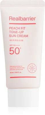 Real Barrier Peach Fit Tone-Up Sun Cream - Защитный тонизирующий крем для лица SPF 50+, 50 мл