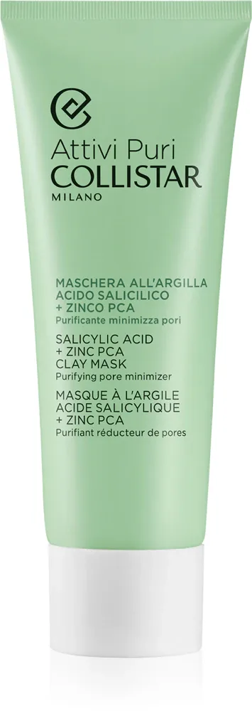Collistar Attivi Puri Salicylic Acid + Zinc Clay Mask - Маска с глиной и гиалуроновой кислотой, 75 мл