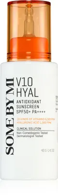 Some By Mi V10 Hyal Antioxidant Sunscreen - Увлажняющий солнцезащитный крем SPF 50+, 40 мл