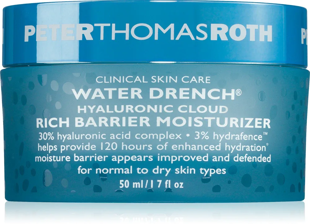 Peter Thomas Roth Water Drench Hyaluronic Cloud Rich Barrier Moisturizer - Богатый увлажняющий крем, восстанавливающий защитный барьер кожи, 50 мл