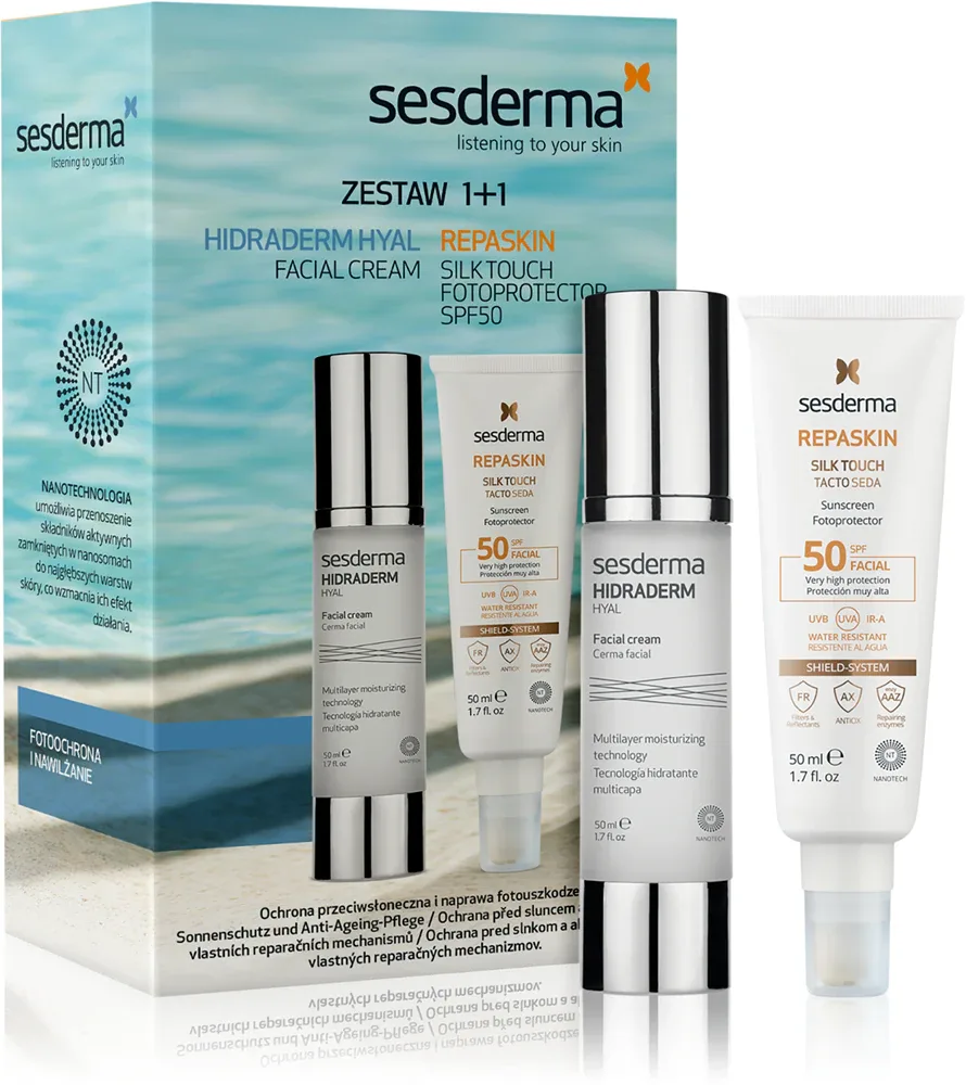 Sesderma Set Hidraderm Hyal+ Repaskin - Подарочный набор для сухой и чувствительной кожи, 2 шт