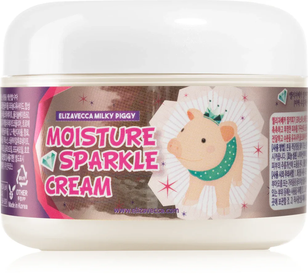 Elizavecca Milky Piggy Moisture Sparkle Cream - Розовый крем для лица, увлажняющий и осветляющий, 100 мл