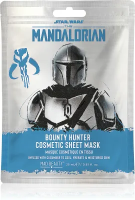 Тканевая маска для лица Mad Beauty Star Wars Mandalorian увлажняющая, серебристая, 25 мл