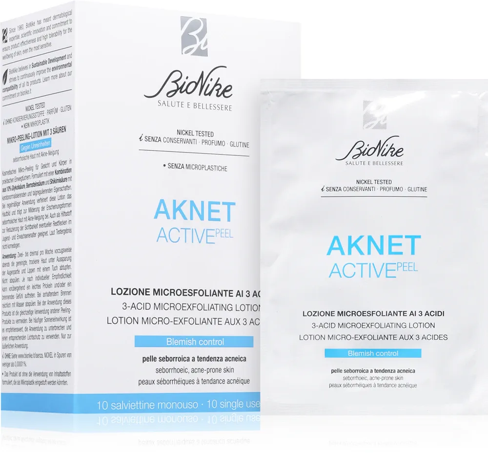 BioNike Aknet ACTIVEpeel - Крем для лица с эксфолирующими салфетками, 20 шт