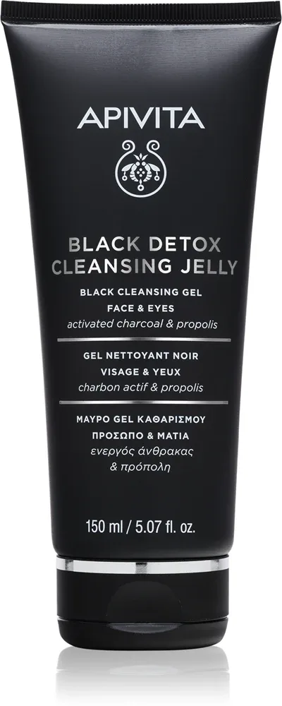 Apivita Cleansing Black Detox Cleansing Gel - Очищающий гель с углем для лица и области вокруг глаз