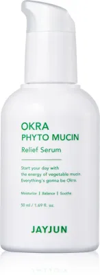 Jayjun Okra Phyto Mucin - Нежная сыворотка для кожи для смягчения и укрепления чувствительной кожи, 50 мл