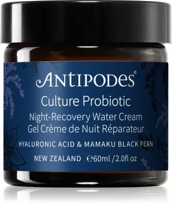 Antipodes Culture Probiotic Night Recovery Water Cream - Крем интенсивного восстановления на ночь с пробиотиками, 60 мл