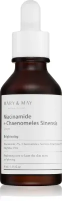 MARY & MAY Niacinamide + Chaenomeles Sinensis - Сыворотка для лица, восстанавливающая и осветляющая, укрепляющая защитный барьер кожи, 30 мл