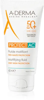 A-Derma Protect AC Mattifying Fluid - Матирующий флюид для лица SPF 50+, 40 мл