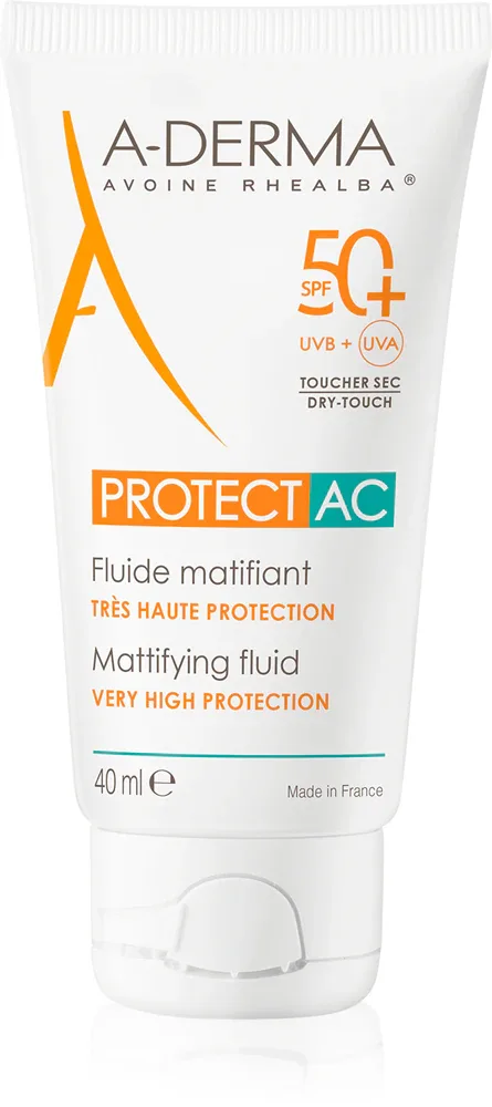 A-Derma Protect AC Mattifying Fluid - Матирующий флюид для лица SPF 50+, 40 мл