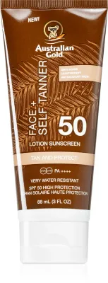 Australian Gold Face + Self Tanner - Самозагар крем для лица SPF 50, 88 мл
