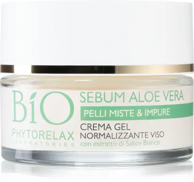 Phytorelax Laboratories Bio Sebum Aloe Vera - Увлажняющий крем-гель для снижения избыточного жирного блеска кожи, 50 мл