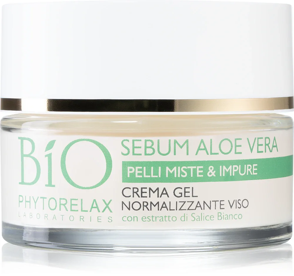 Phytorelax Laboratories Bio Sebum Aloe Vera - Увлажняющий крем-гель для снижения избыточного жирного блеска кожи, 50 мл
