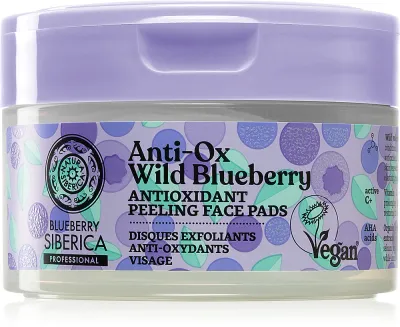 Отшелушивающие диски для лица Natura Siberica Anti-Ox Wild Blueberry с витамином C и кислотами AHA, 20 шт