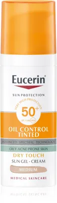 Eucerin Sun Oil Control Tinted - Крем-гель для загара SPF 50+, 50 мл