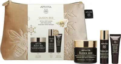 Apivita Queen Bee Gift Pouch (with Light Cream) - Подарочный набор против старения кожи, 1 шт