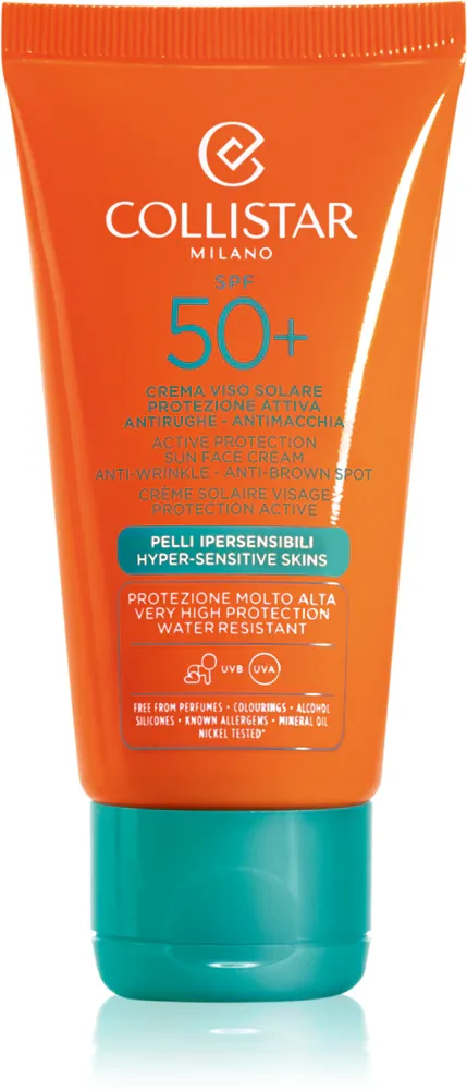 Collistar Special Perfect Tan Active Protection Sun Face Cream - Защитный крем от морщин с SPF 50+, 50 мл