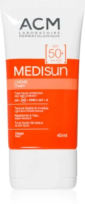ACM Medisun - Водостойкий крем для загара SPF 50+ для лица, 40 мл