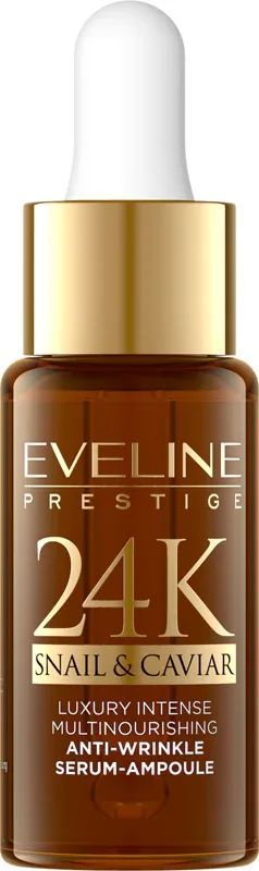 Eveline Cosmetics 24K Snail & Caviar - Сыворотка против морщин с экстрактом улиточного слизи, 18 мл