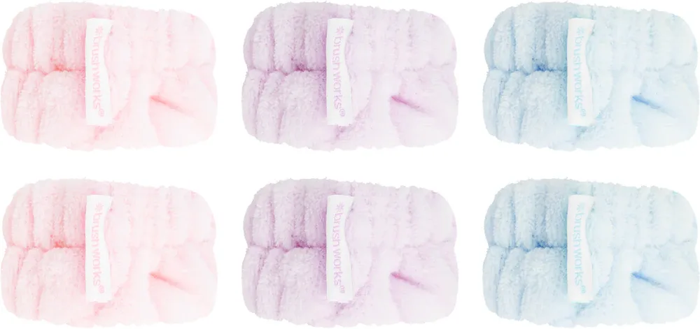 Напульсники для умывания Brushworks Pastel Microfibre Wrist Wash Bands из микрофибры, 6 шт