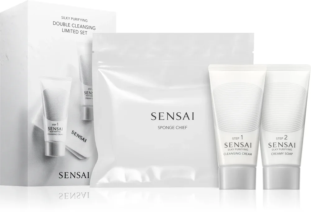 Sensai Silky Purifying Double Cleansing Set - Набор для ухода за кожей лица - глубокое очищение, 3 шт