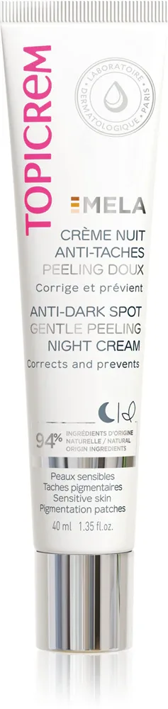 Topicrem MELA Corrective Night Cream - Корректирующий ночной крем против пигментации кожи, 40 мл