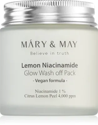 MARY & MAY Lemon Niacinamid - Увлажняющая и осветляющая маска для лица, 125 г