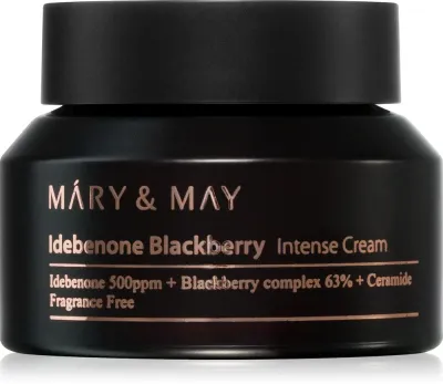 MARY & MAY Idebenone + Blackberry Complex Intensive Total Care Cream - Роскошный увлажняющий крем с эффектом омоложения, 70 г